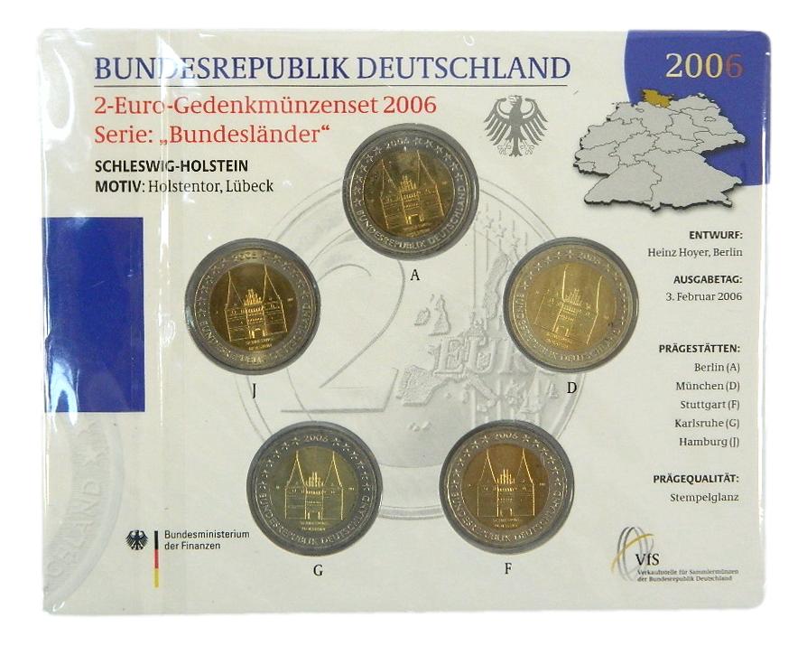 2006 - ALEMANIA - 2 EUROS - HOLSTEIN - 5 CECAS - BU