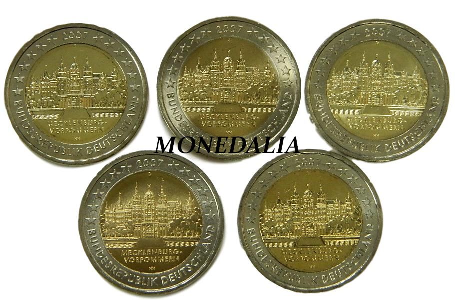 2007 - ALEMANIA - 2 EUROS - SCHWERIN - 5 CECAS