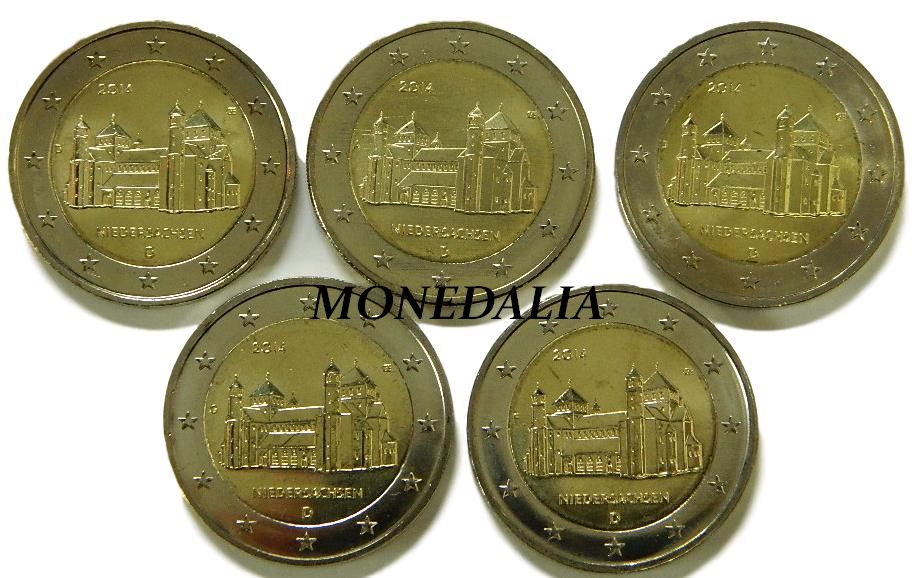 2014 - ALEMANIA -2 EURO - NIEDERSACHSEN  -  5 CECAS