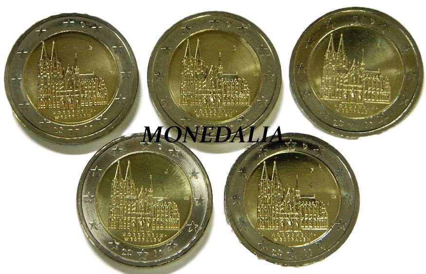 2011- ALEMANIA - 2 EURO - CATEDRAL COLONIA - 5 CECAS