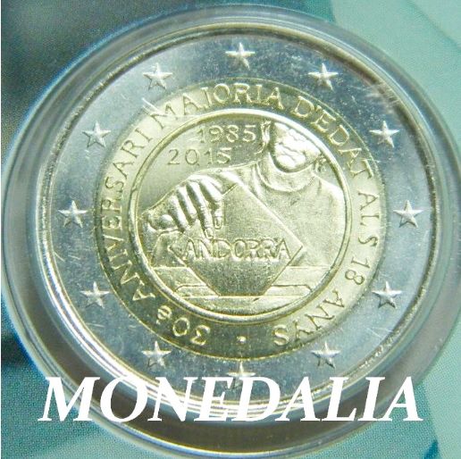 2015 - ANDORRA - 2 EUROS - MAYORIA DE EDAD