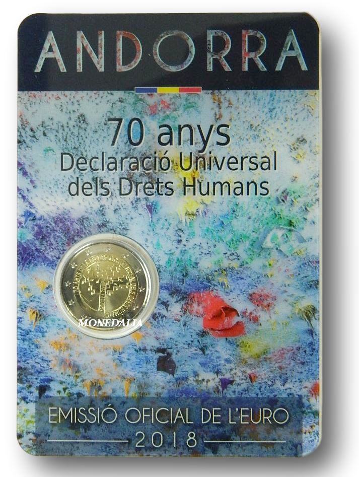 2018 - ANDORRA - 2 EUROS - DERECHOS HUMANOS