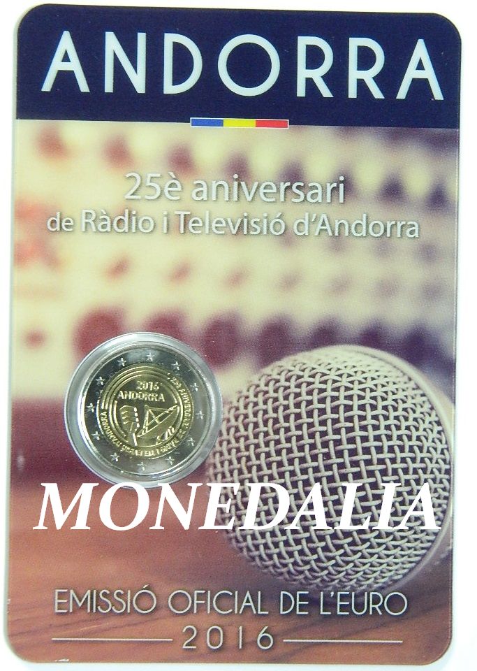 2016 - ANDORRA - 2 EUROS - RADIO Y TELEVISION