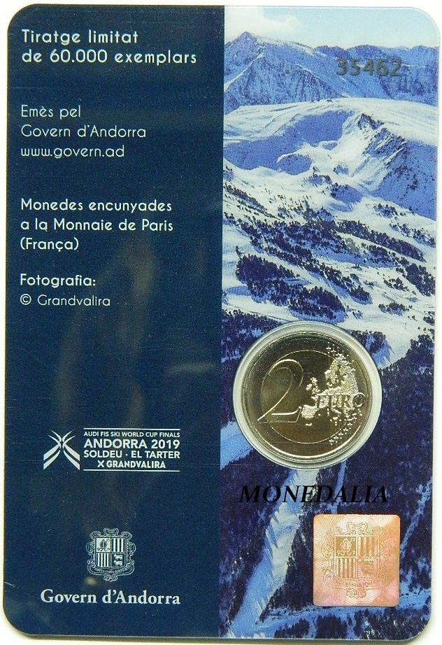 2019 - ANDORRA - 2 EURO -  ESQUI ALPINO