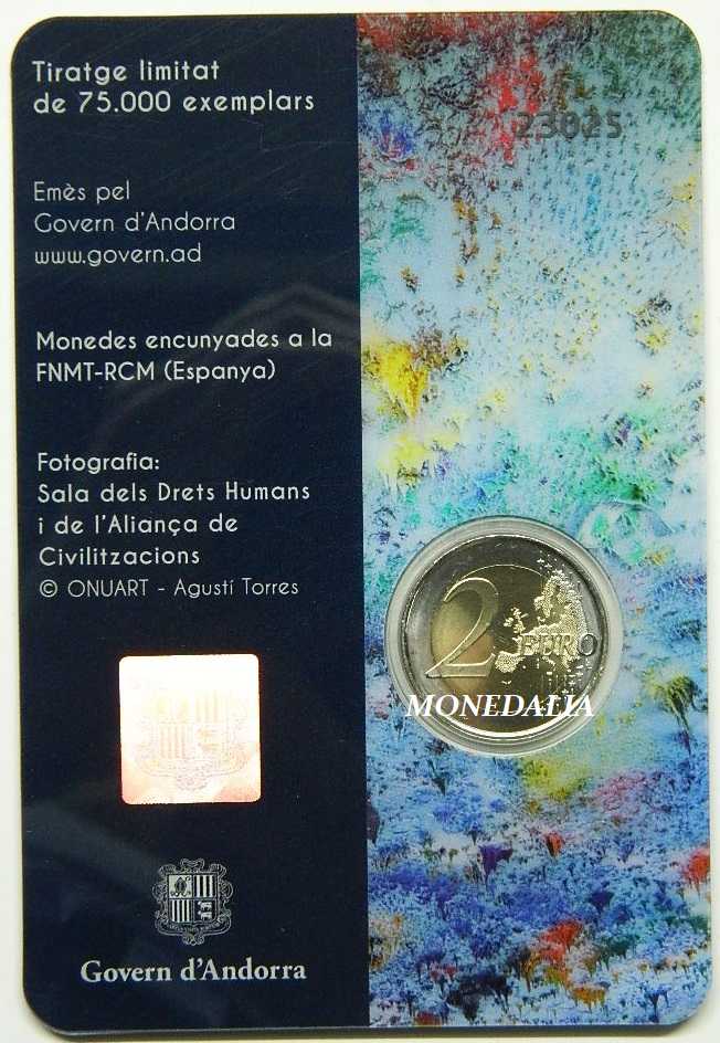 2018 - ANDORRA - 2 EUROS - DERECHOS HUMANOS