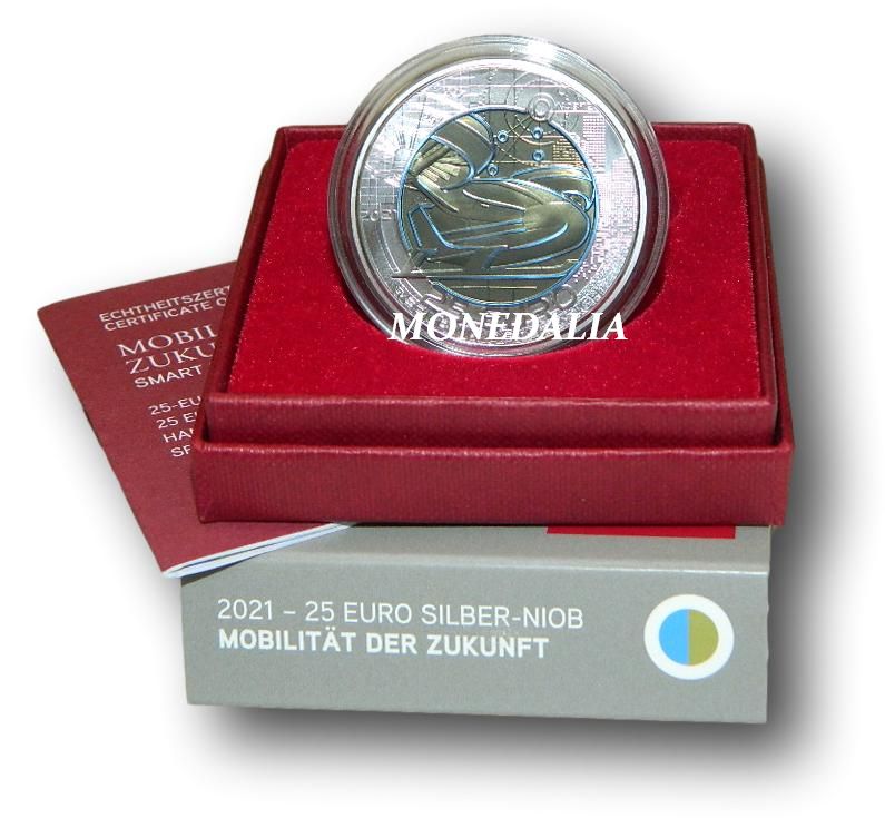 2021 - AUSTRIA - 25 EUROS - MOVILIDAD - NIOBIO