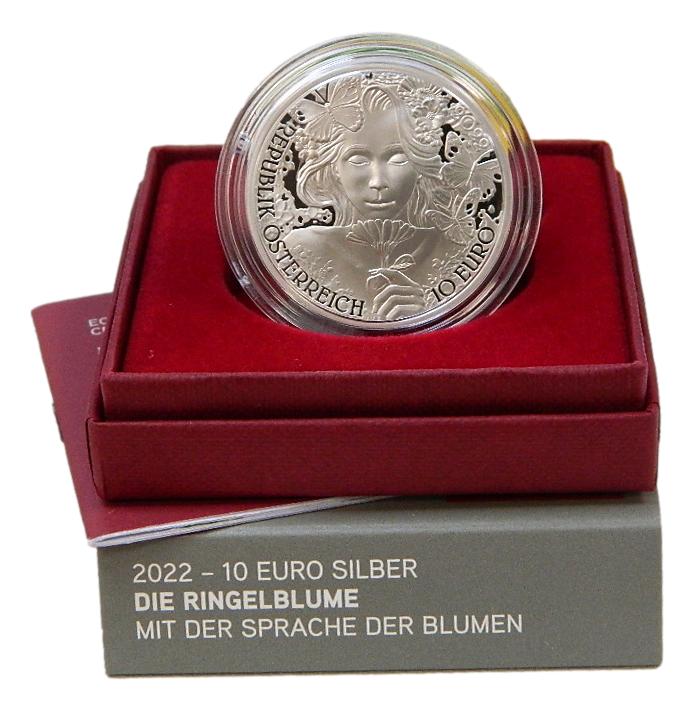 2022 - AUSTRIA - 10 EURO - CALENDULA - PLATA PROOF