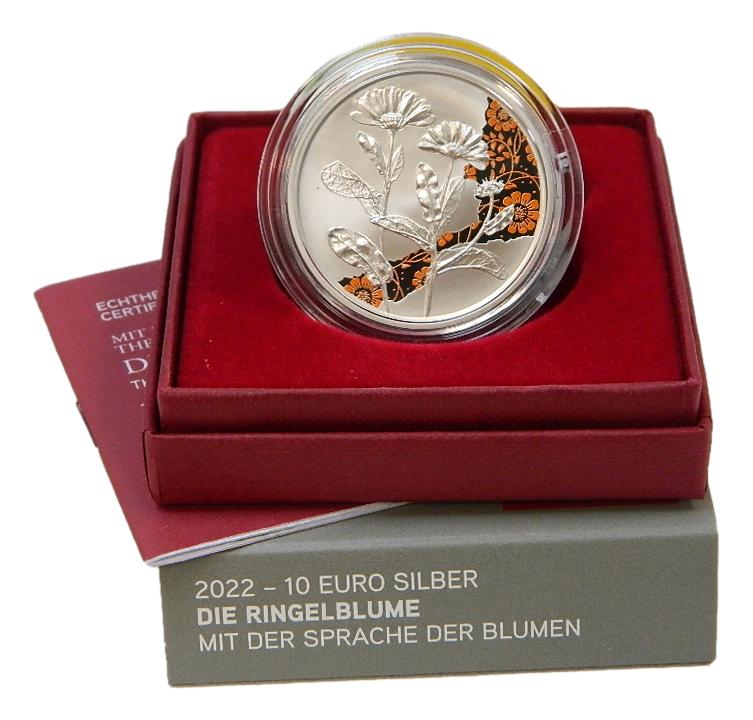 2022 - AUSTRIA - 10 EURO - CALENDULA - PLATA PROOF