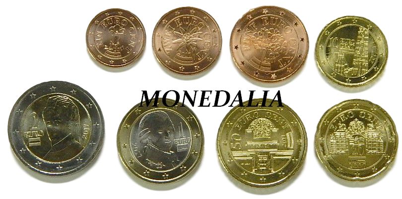 2002 - AUSTRIA - TIRA EUROS - 8 MONEDAS