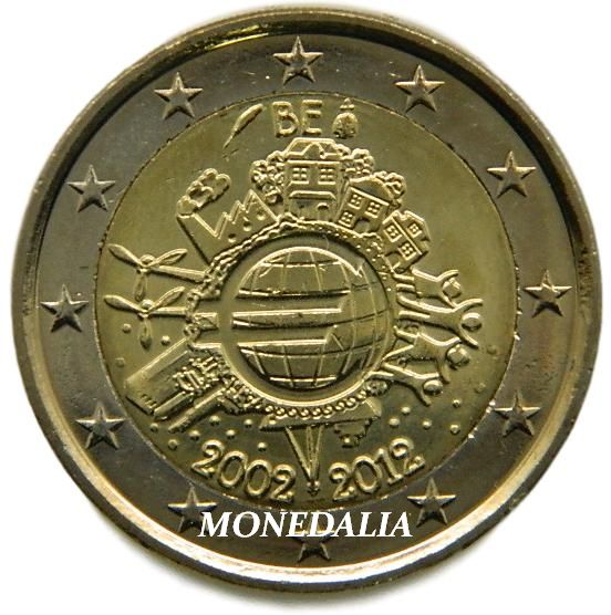 2012 - BELGICA - 2 EUROS - X ANIVERSARIO