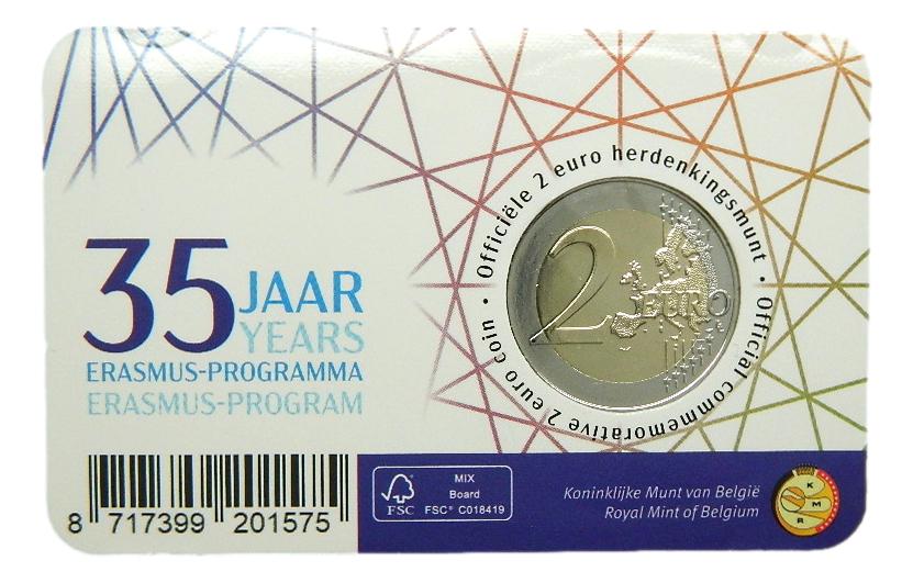 2022 - BELGICA - 2 EURO - ERASMUS - COINCARD - FRANCES