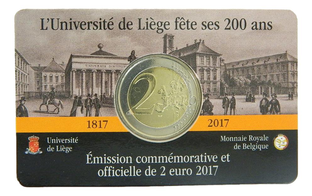 2017 - BELGICA - 2 EUROS - UNIVERSIDAD LIEJA - HOLANDES