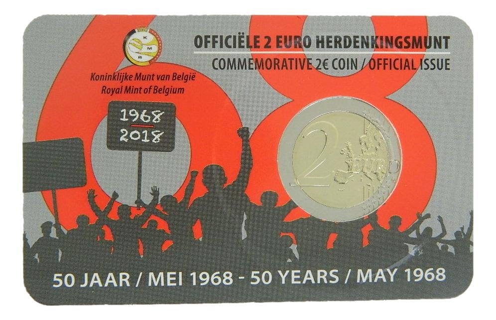 2018 - BELGICA - 2 EURO - 50 TH - COINCARD - FRANCES