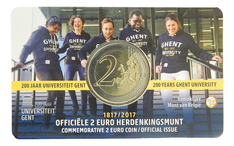 2017 - BELGICA - 2 EUROS - UNIVERSIDAD GANTE - FRANCES