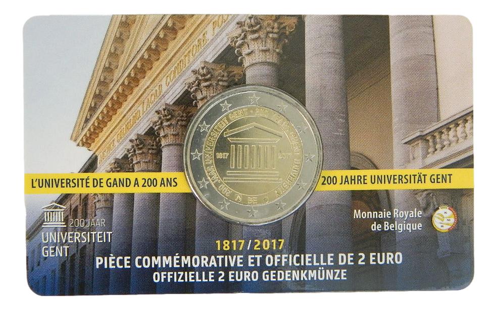 2017 - BELGICA - 2 EUROS - UNIVERSIDAD GANTE - FRANCES
