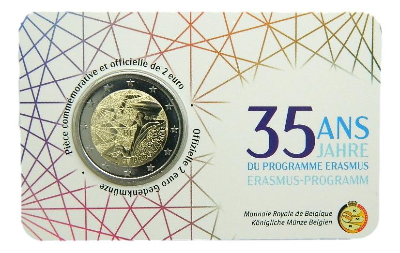 2022 - BELGICA - 2 EURO - ERASMUS - COINCARD - FRANCES