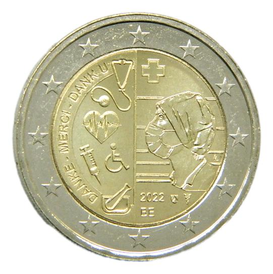 2022 - BELGICA - 2 EURO - SANITARIOS - SUELTA