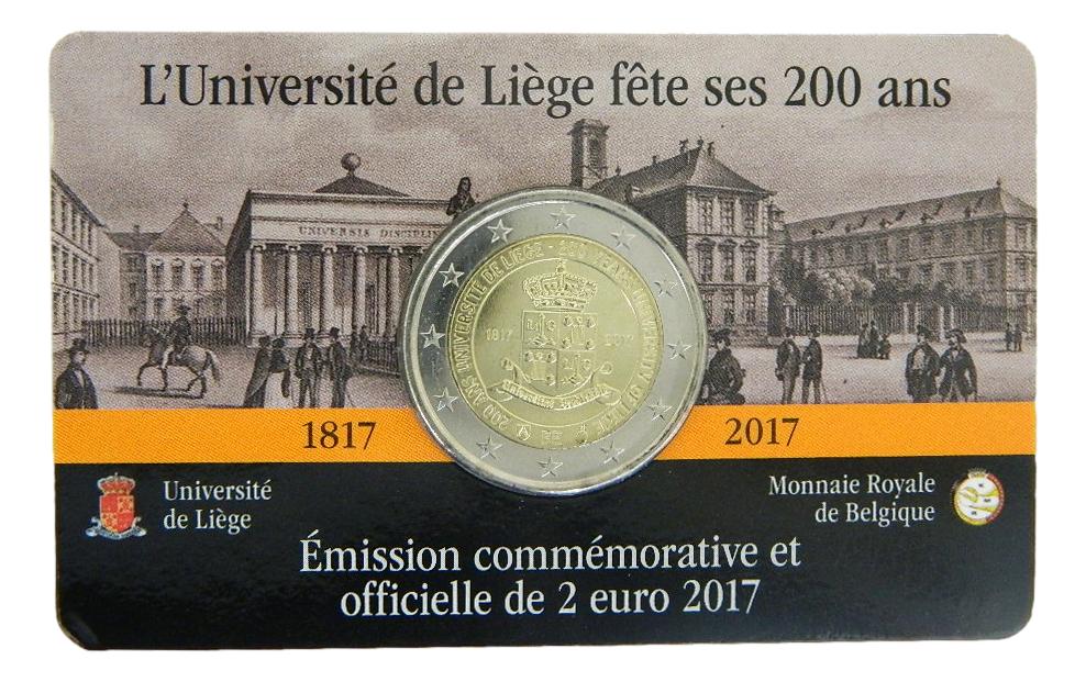 2017 - BELGICA - 2 EUROS - UNIVERSIDAD LIEJA - FRANCES