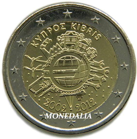 2012 - CHIPRE - 2 EUROS - X ANIVERSARIO