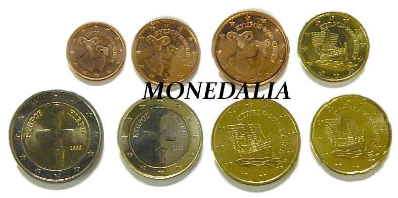 2009 - CHIPRE - TIRA EUROS - 8 MONEDAS