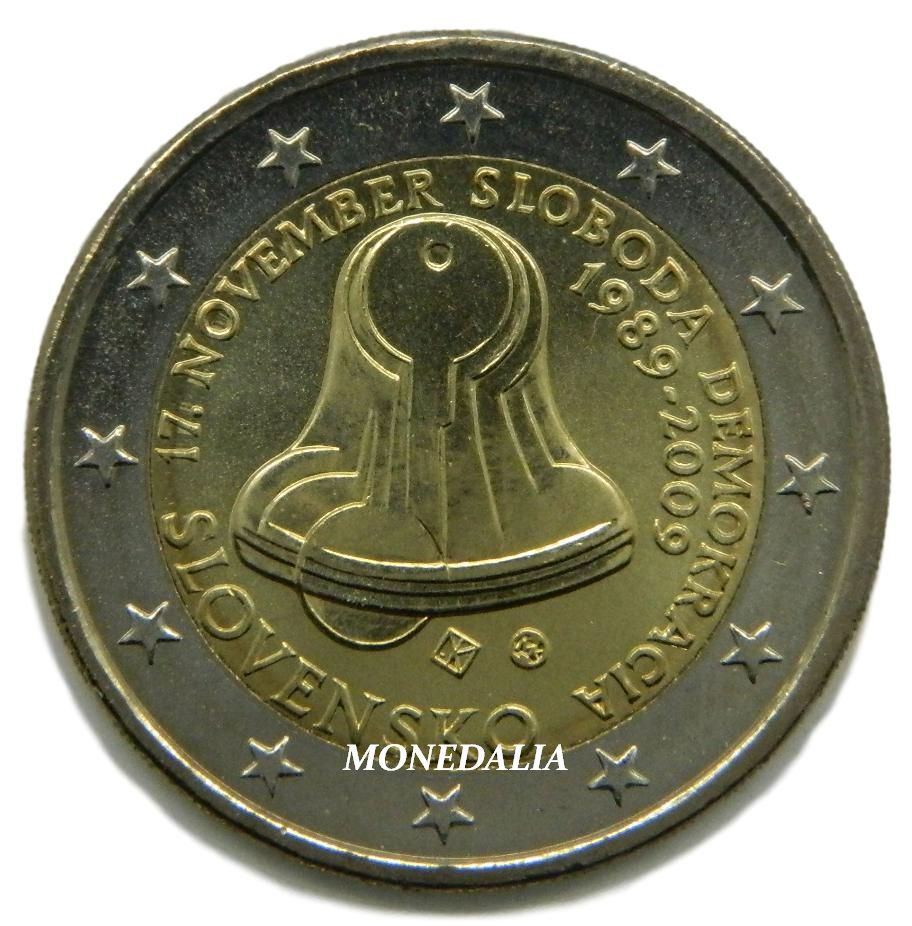 2009 - ESLOVAQUIA - 2 EURO - 20 ANIV LIBERTAD Y DEMOCRACIA