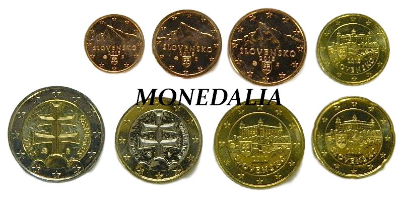 2012 - ESLOVAQUIA - TIRA EUROS - 8 MONEDAS