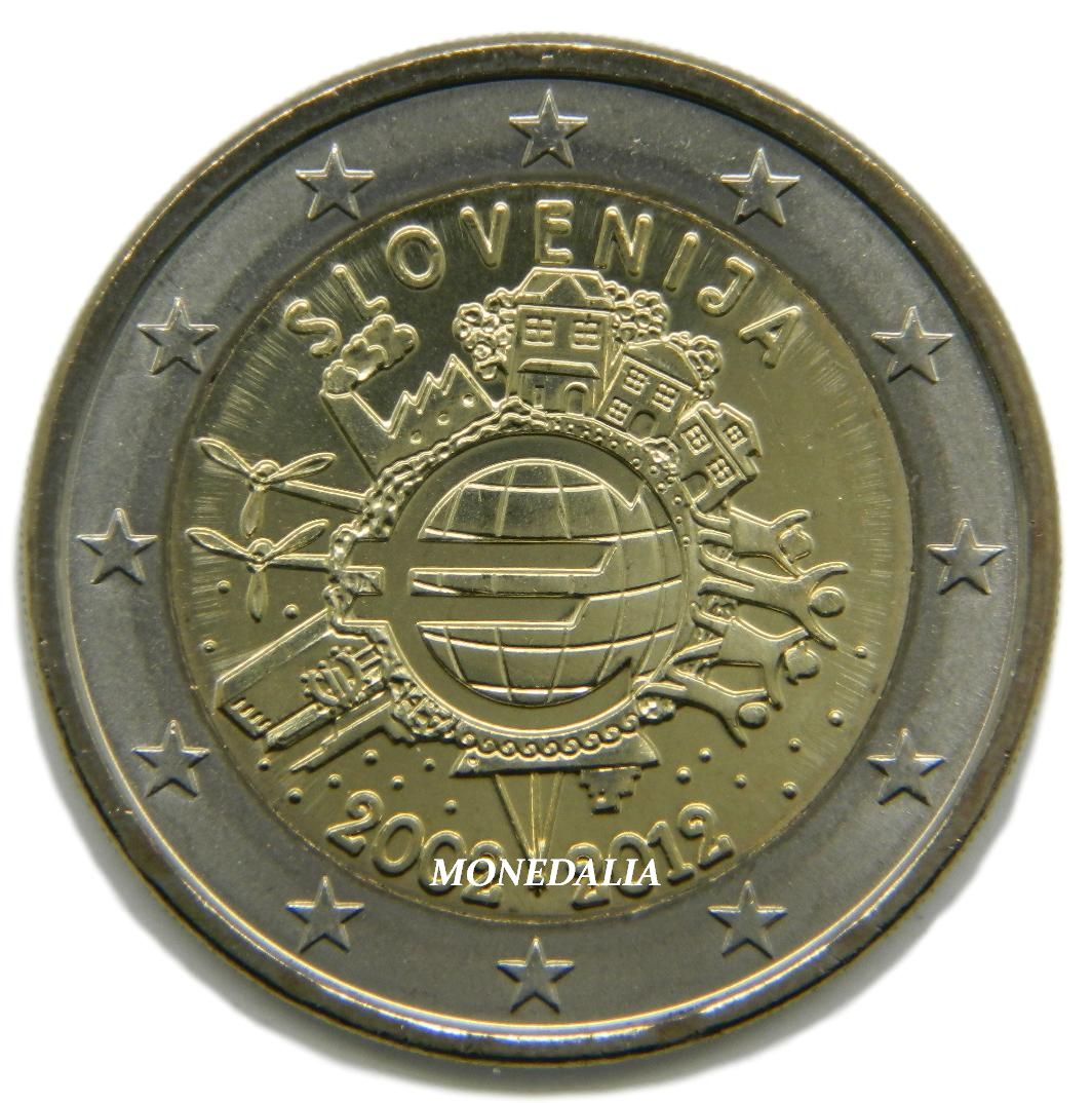 2012 - ESLOVENIA - 2 EURO - X ANIVERSARIO