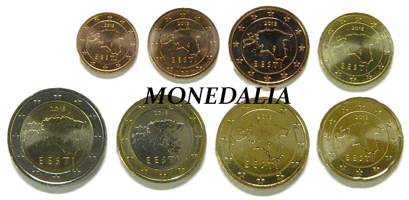 2018 - ESTONIA - TIRA EUROS - 8 VALORES