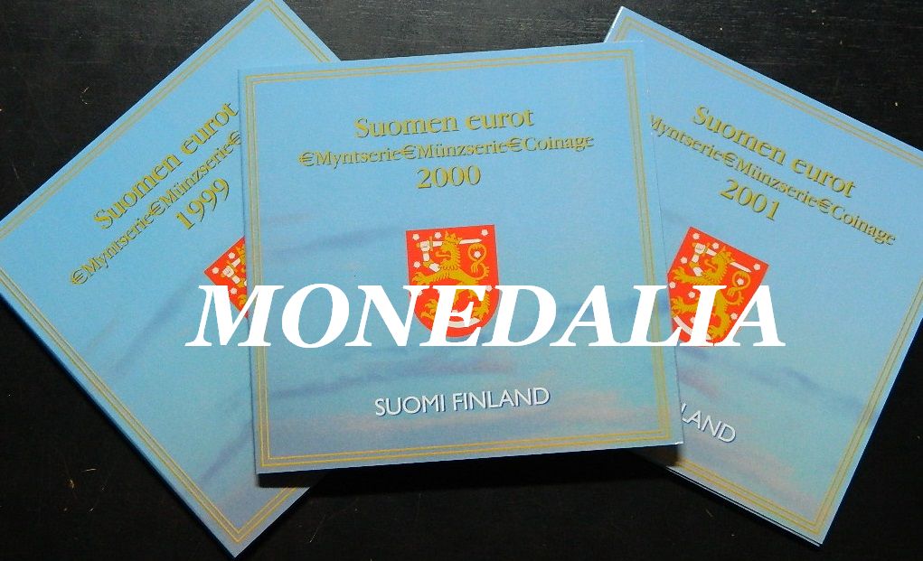 1999, 2000, 2001 - FINLANDIA - TRIPLE SET EUROS - 8 VALORES - EUROSET