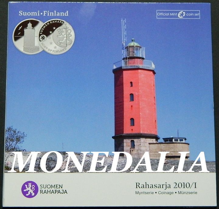 2010 - FINLANDIA - CARTERA EUROS - 8 VALORES - MEDALLA RUSSARO - EUROSET