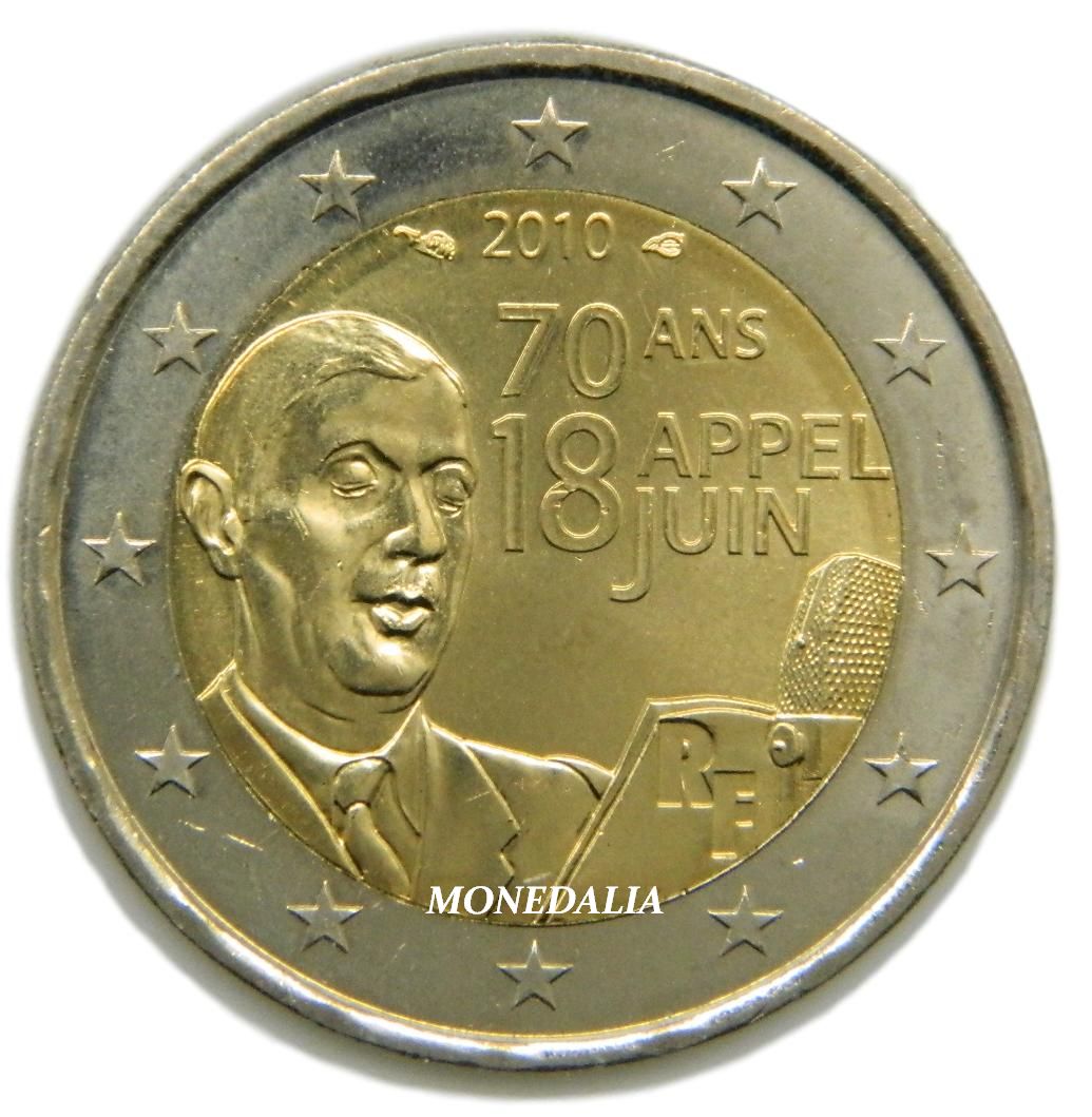 2010 - FRANCIA - 2 EUROS - LLAMAMIENTO 18 JUNIO