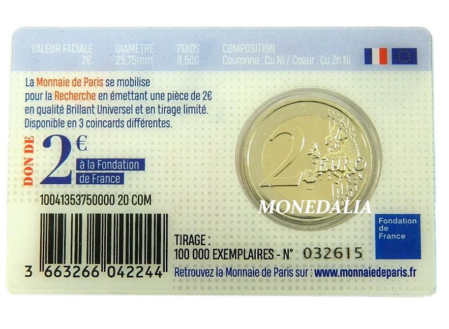 2020 - FRANCIA - 2 EURO - INVESTIGACION MEDICA - COINCARD