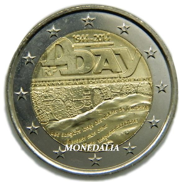 2014 - FRANCIA - 2 EUROS - DIA D 