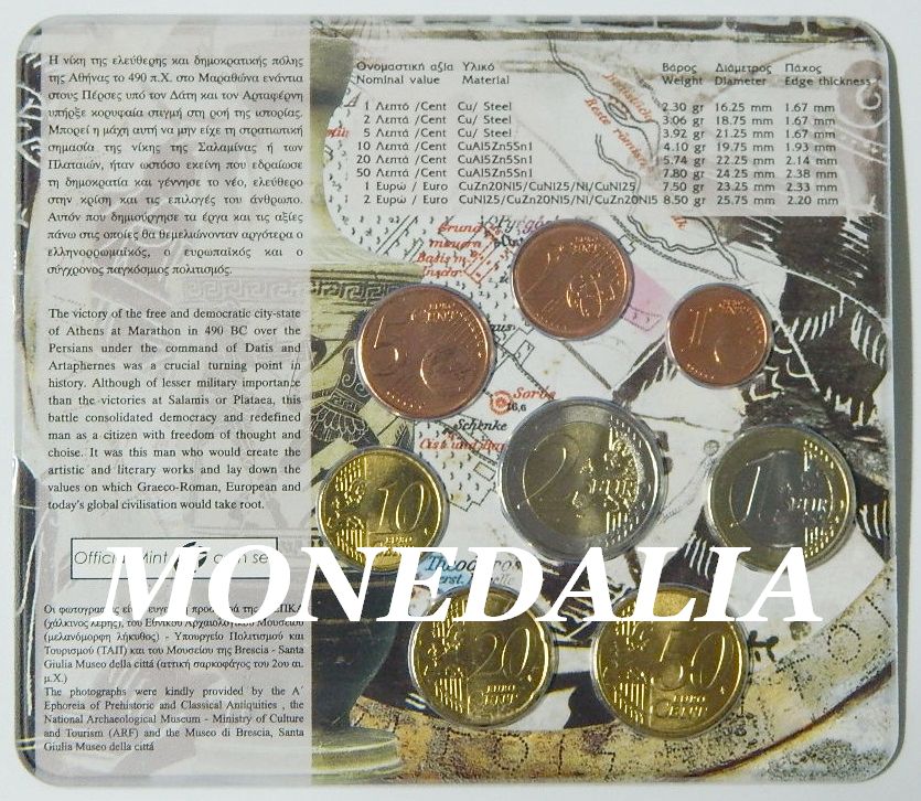 2010 - GRECIA - CARTERA EUROS - 8 MONEDAS