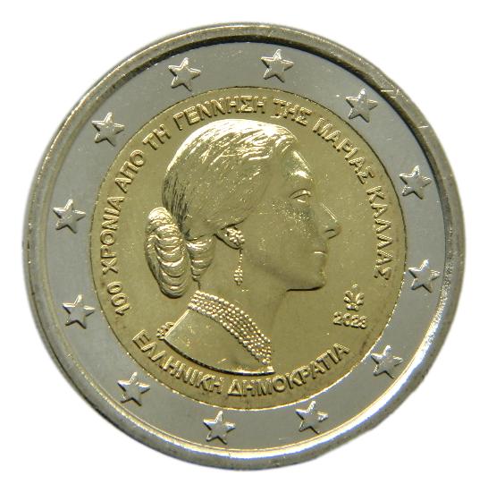 2023 - GRECIA - 2 EURO - MARIA CALLAS