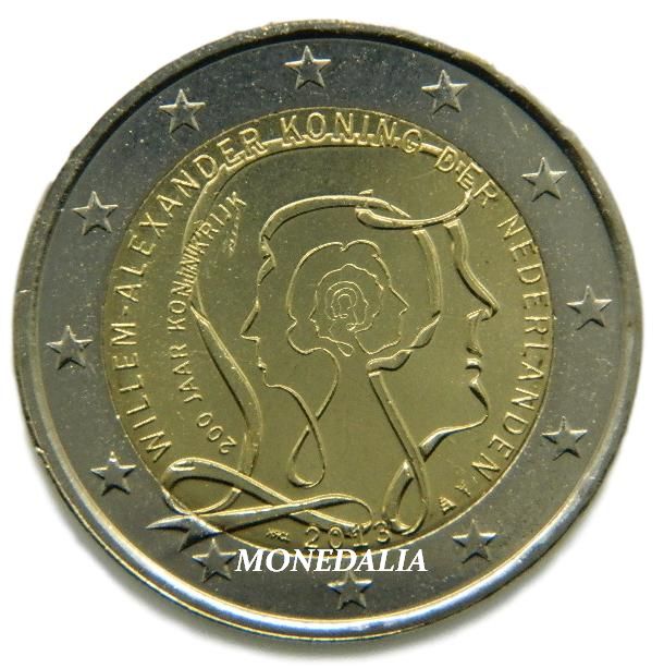 2013 - HOLANDA - 2 EUROS - 200 AÑOS REINO