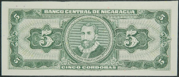1968 D - NICARAGUA - BILLETE - 5 CORDOBAS - PICK 116
