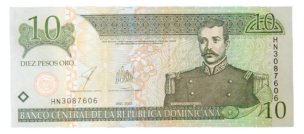 2003 - REP. DOMINICANA - BILLETE - 10 PESOS ORO