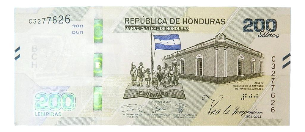 2019 - HONDURAS - 200 LEMPIRAS - BILLETE - SC