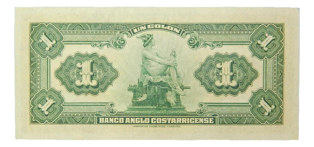 1917 - COSTA RICA - BILLETE - 1 COLON - ANGLO COSTARRICENSE