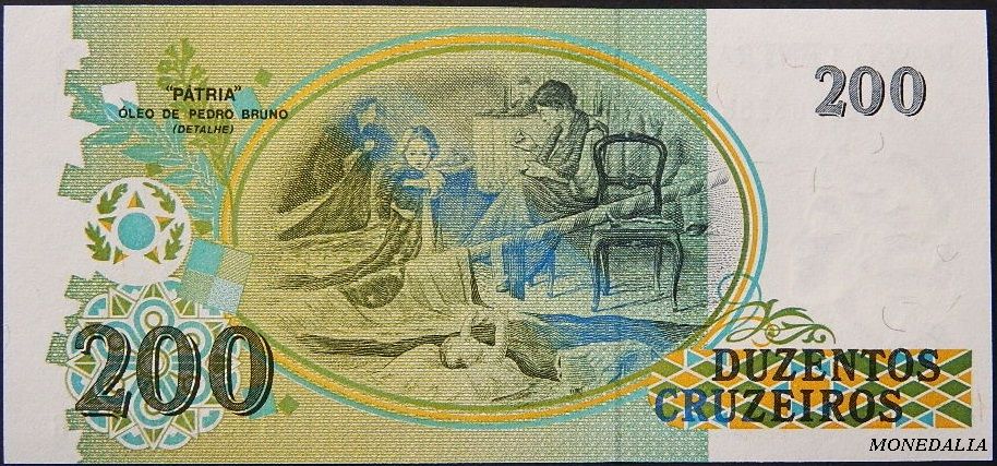 ND (1989) - BRASIL - BILLETE - 200 CRUZEIROS - PICK 221 - S/C