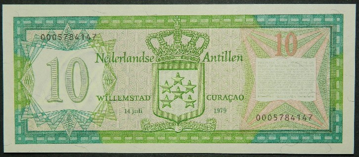 1979 - ANTILLAS HOLANDESAS - BILLETE - 10 GULDEN - PICK 16 a