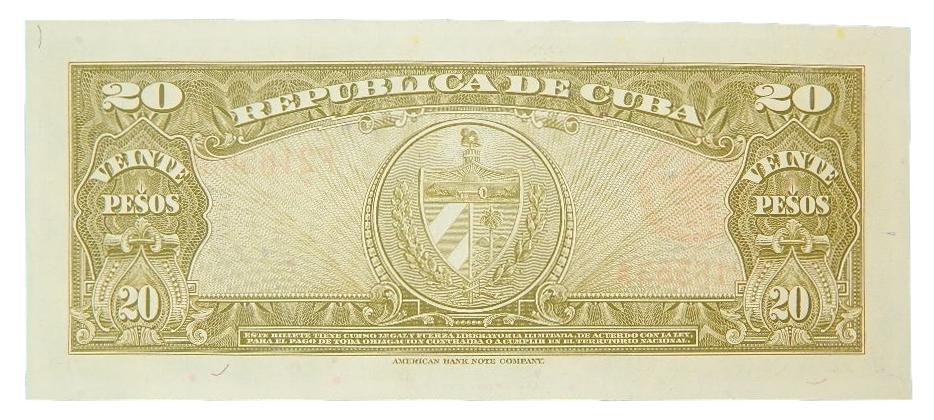 1949 - CUBA - BILLETE - 20 PESOS - SC