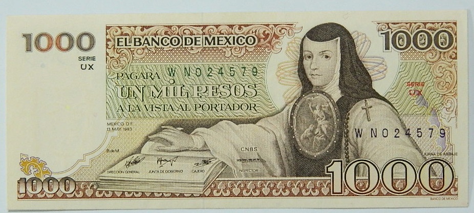 1983 - MEXICO - BILLETE - 1000 PESOS - PICK 81 - SC