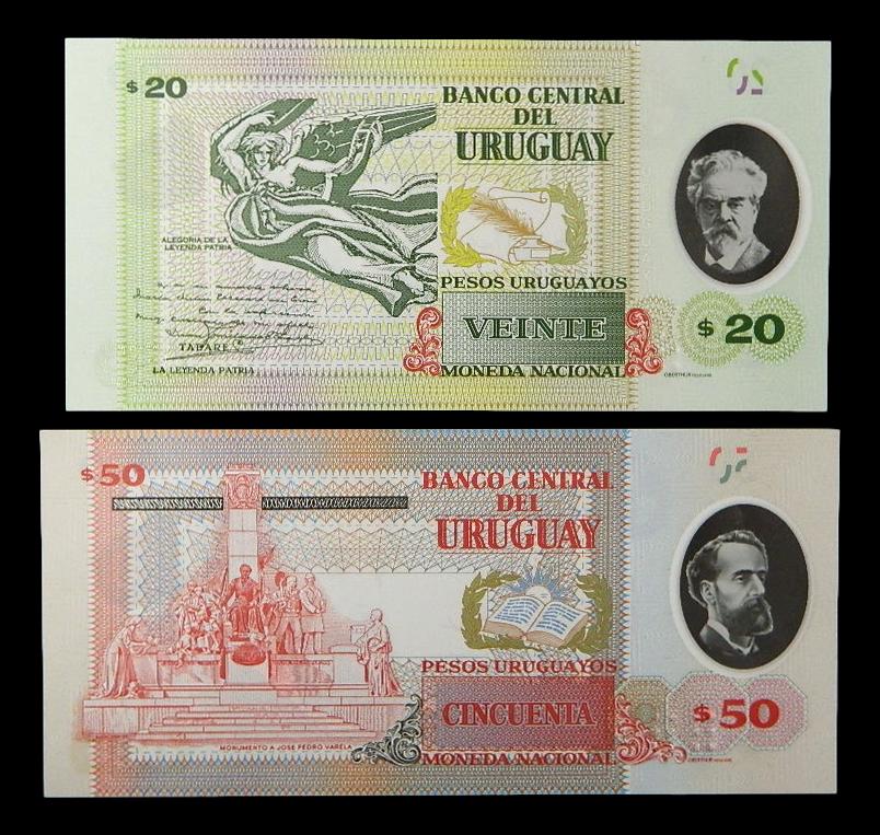 2020 - URUGUAY - PAREJA BILLETES - 20 Y 50 PESOS 