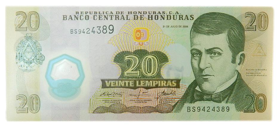 2008 - HONDURAS - BILLETES - 20 LEMPIRAS - DIONISIO DE HERRERA - SC