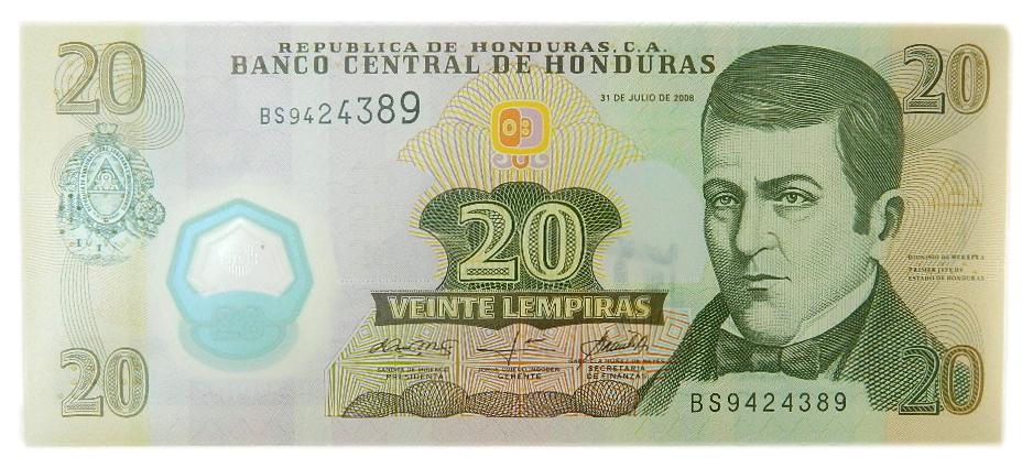 2008 - HONDURAS - BILLETE - 20 LEMPIRAS - DIONISIO DE HERRERA - SC