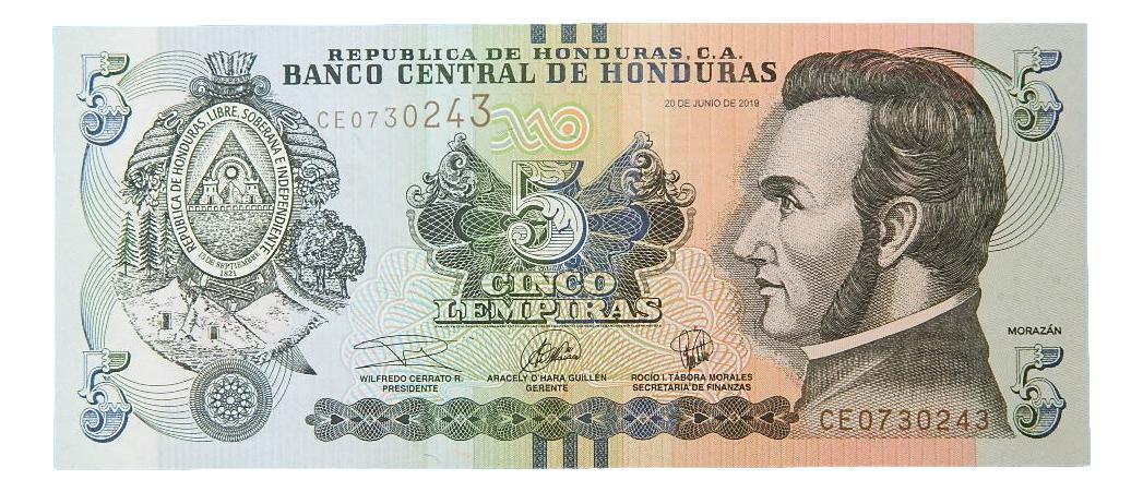 2019 - HONDURAS - 5 LEMPIRAS - BILLETE - SC