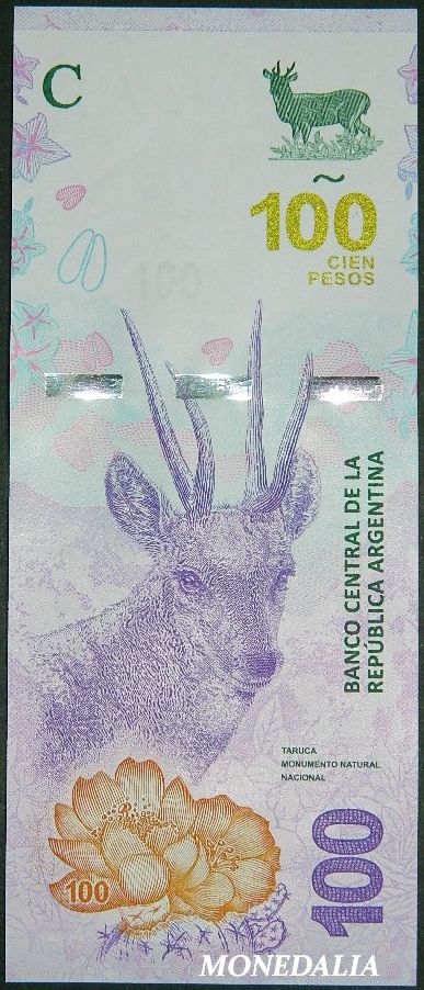 2018 - ARGENTINA - BILLETE - 100 PESOS - TARUCA - SC