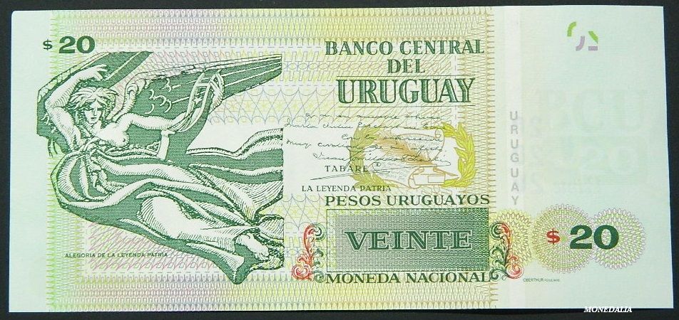 2015 - URUGUAY - BILLETE - 20 PESOS URUGUAYOS